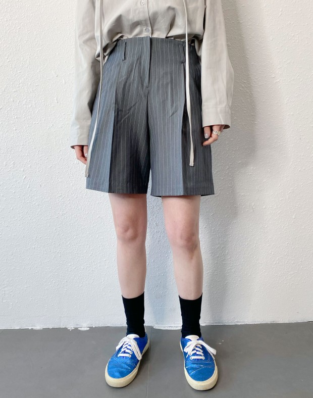 Grey Pin Stripe Shorts #250219
